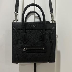 Celine nano luggage bag in black